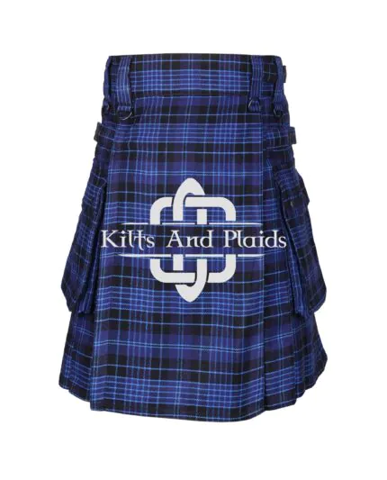Clergy Midnight Blue Tartan Utility Kilt