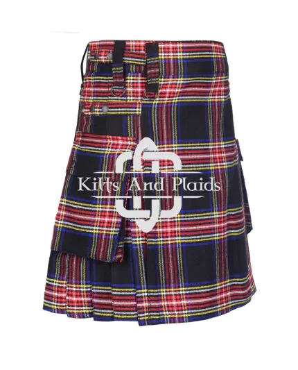 Stewart Black Tartan Utility Kilt