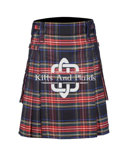 Stewart Black Tartan Utility Kilt