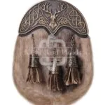 Brass Stag Head Seal Fur Sporran