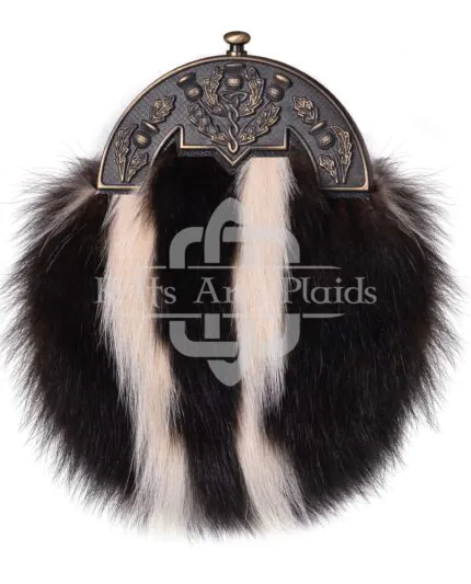 Brass Thistle Skunk Fur Sporran