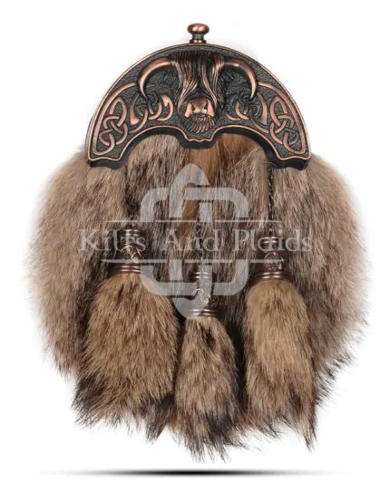 Bronze Highland Cow Coyote Fur Sporran