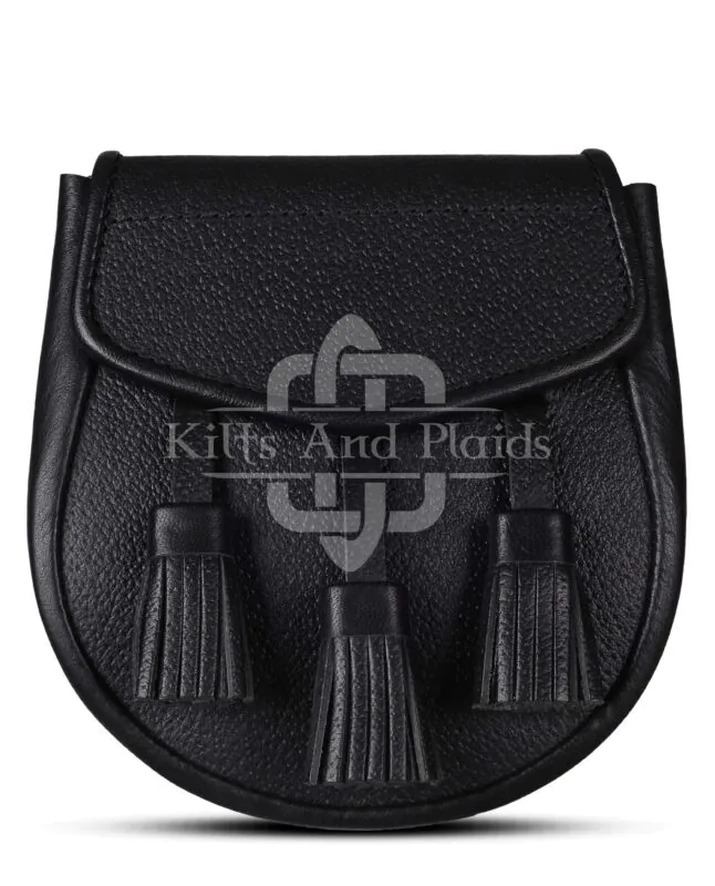 Plain Black Leather Sporran