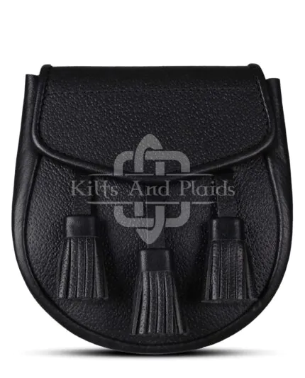 Plain Black Leather Sporran