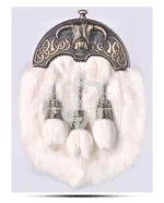 Brass Highland Cow White Rabbit Sporran