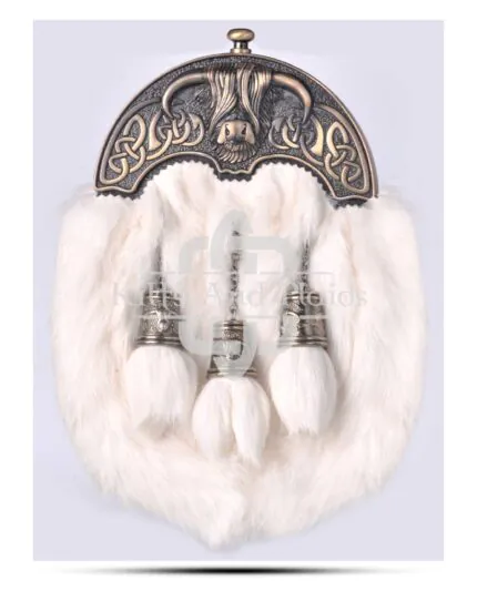 Brass Highland Cow White Rabbit Sporran
