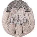 Nickel Brushed Thistle Brown Rabbit Fur Sporran
