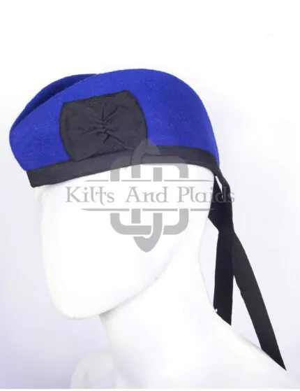 Royal Blue Wool Plain Glengarry Cap