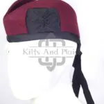 Maroon Wool Plain Glengarry Cap