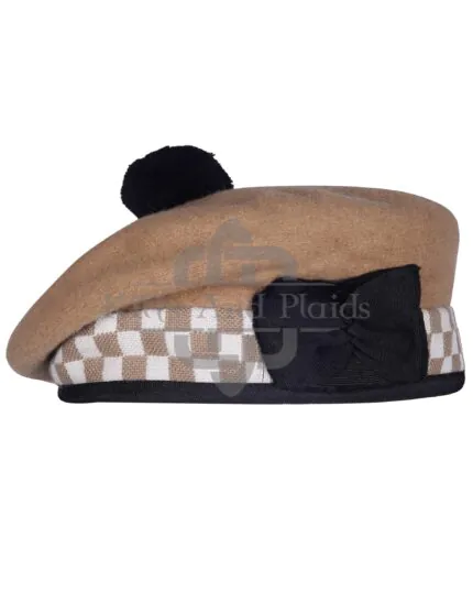 Khaki Wool Diced Balmoral Cap