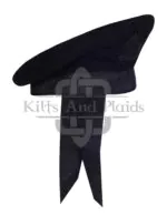 Black Wool Plain Balmoral Cap