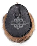 Brass Stag Head Coyote Fur Sporran - Image 4