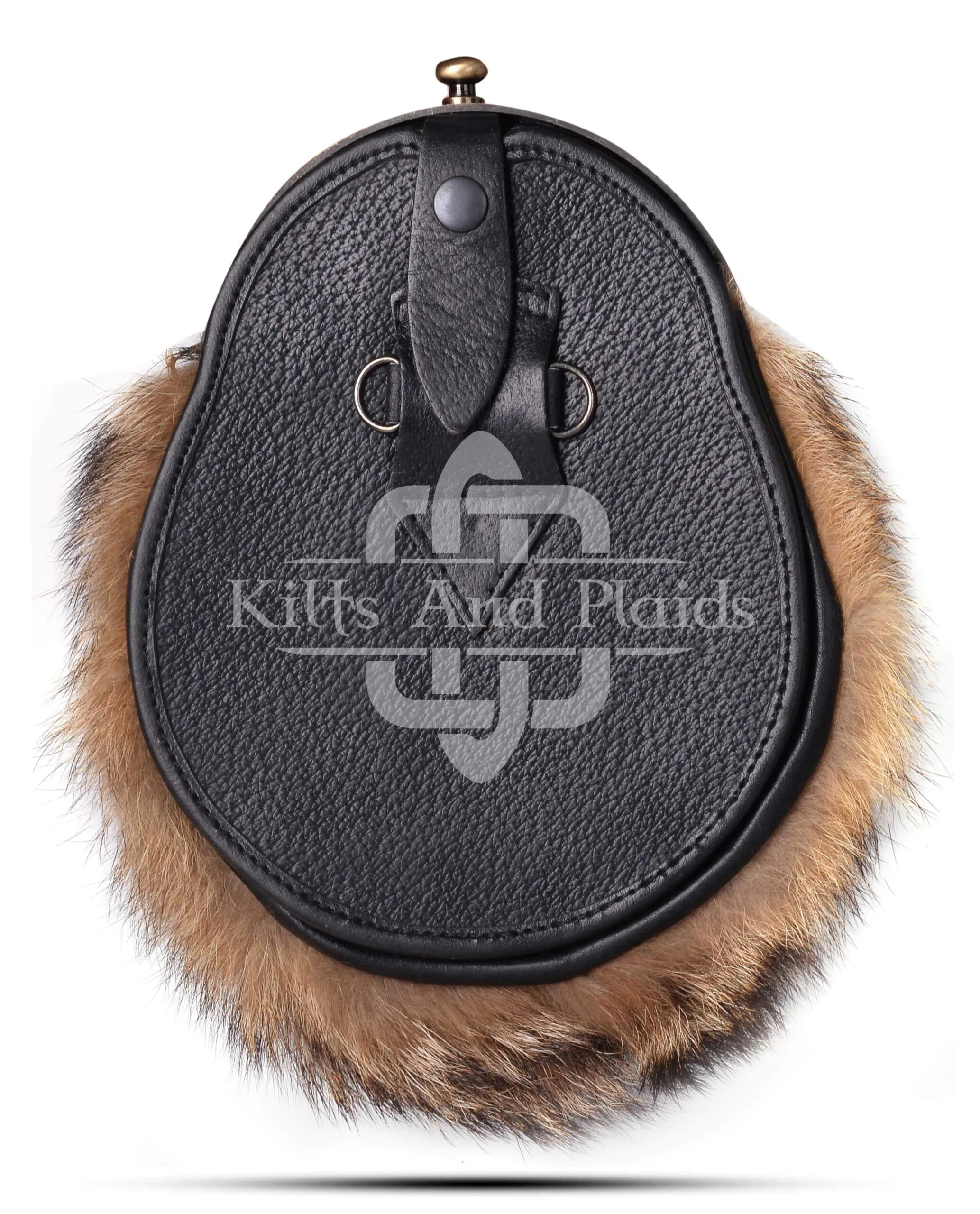 Brass Stag Head Coyote Fur Sporran - Image 4