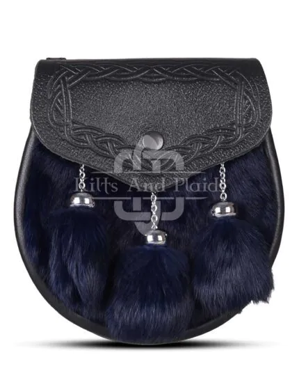 Blue Rabbit Fur Semi Dress Sporran