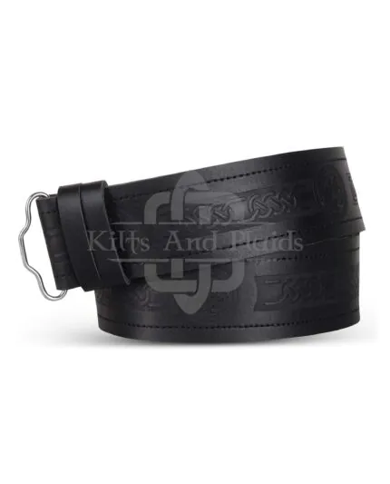 Endless Celtic Knots and Circle Embossed Kilt Belt