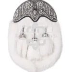 Nickle Brushed Stag Head White Rabbit Fur Full Dress Sporran