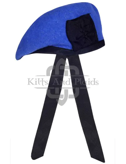 Royal Blue Wool Plain Balmoral Cap