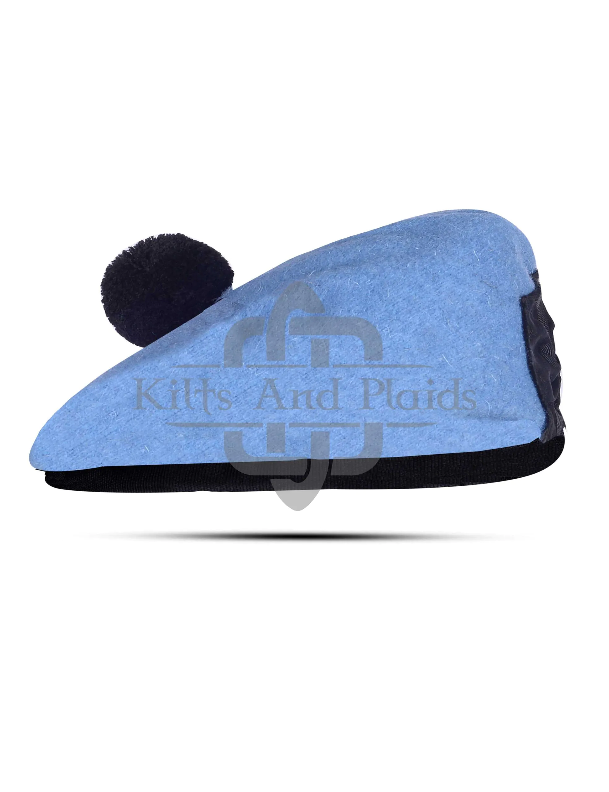 Sky Blue Wool Plain Balmoral Cap