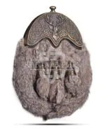 Brass Stag Head Brown Rabbit Fur Sporran - Image 2