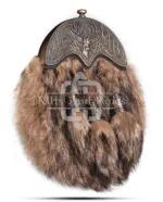 Brass Stag Head Coyote Fur Sporran - Image 2