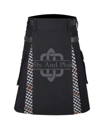 Burns Tartan Black Cotton Hybrid Utility Kilt