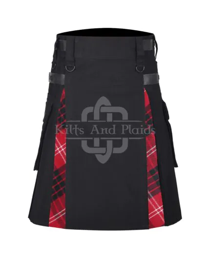 Crawford Tartan Black Cotton Hybrid Utility Kilt