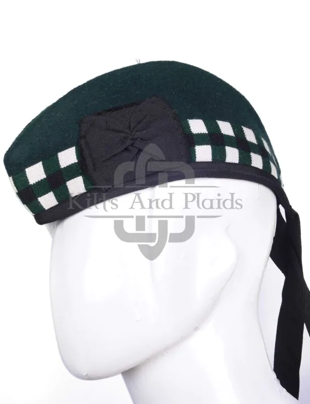 Solid Green Wool Glengarry Cap