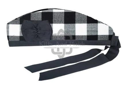 White Black Rob Roy Tartan Cap