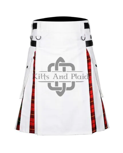 White Cotton Wallace Tartan Hybrid Kilt