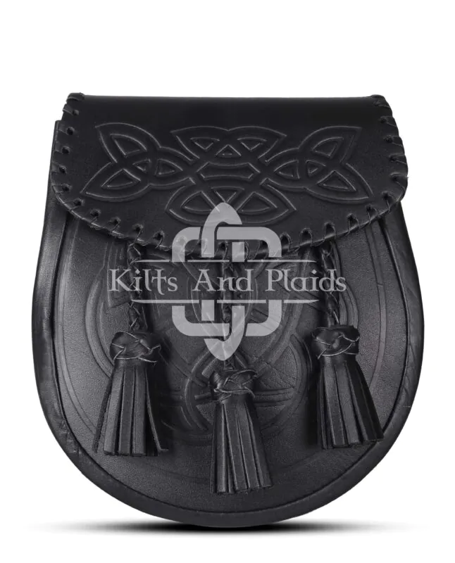 Black Leather Embossed Day Sporran