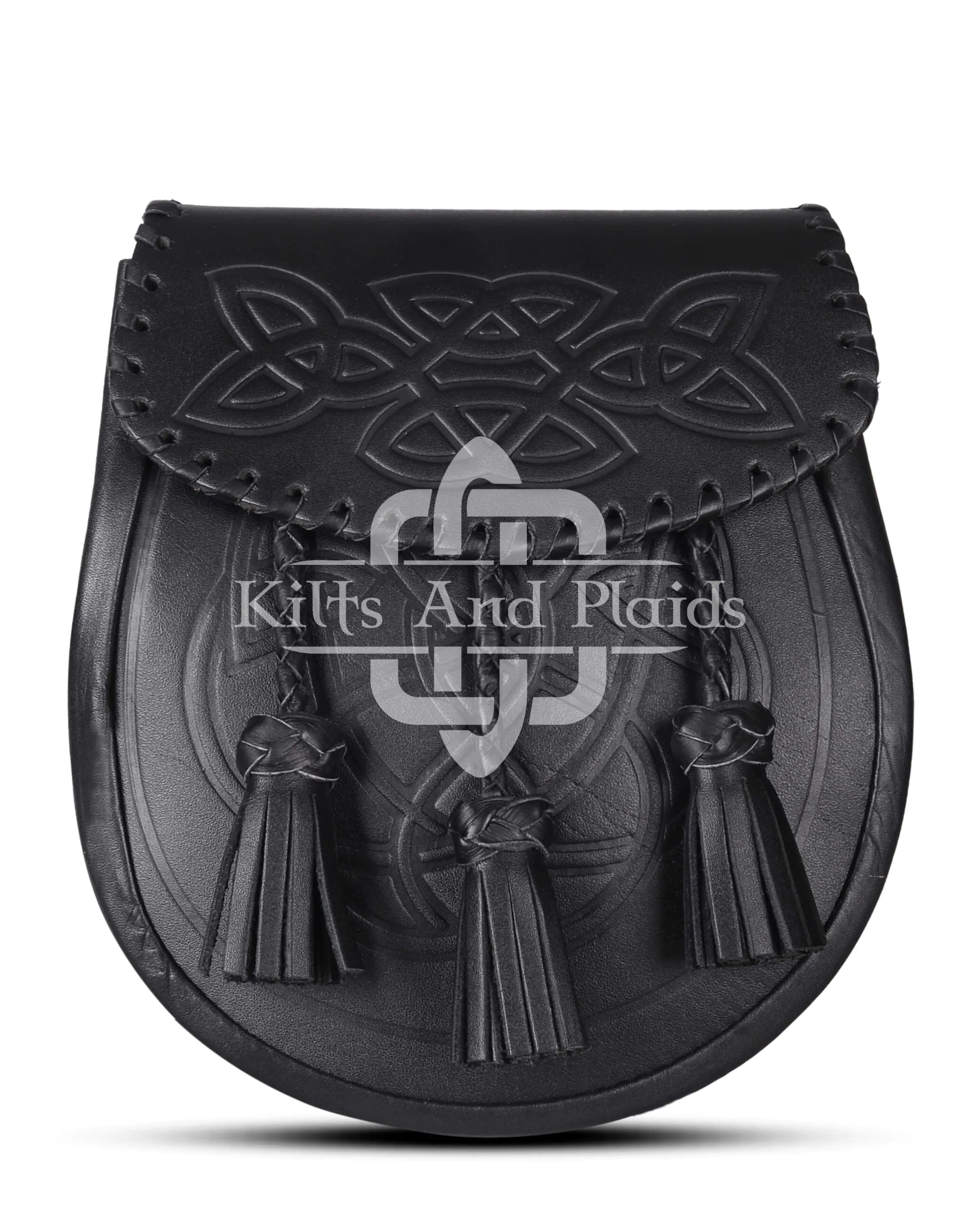 Black Leather Embossed Day Sporran