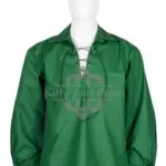 Traditional Scottish Ghillie Jacobite Green Kilt Shirt