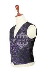 Purple Brocade 5-Button Waistcoat