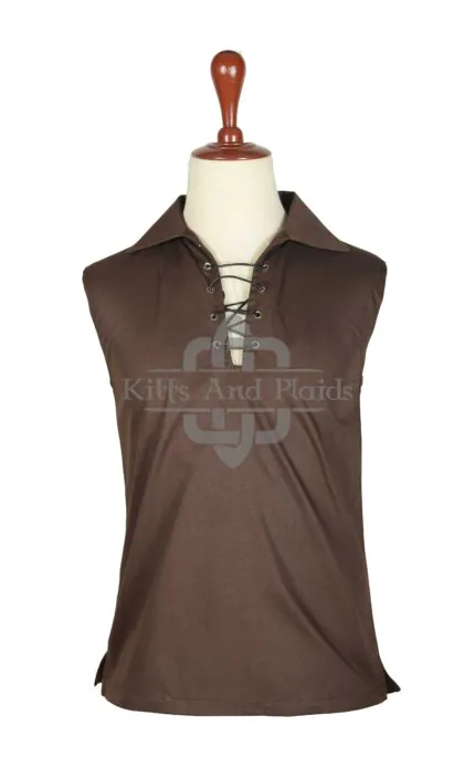 Scottish Jacobite Gillie Brown KILT Shirt