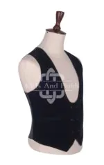 Black Velvet Double Breasted Kilt Waistcoat