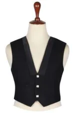 Black Wool Prince Charlie Vest