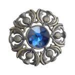 Scottish Antique Blue Brass Brooch