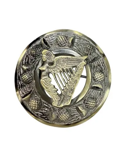 Scottish Antique Irish Harp Brooch