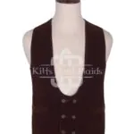Brown Velvet Double Breasted Kilt Waistcoat