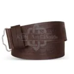 Celtic Knots and Circle Embossed Brown Kilt Belt
