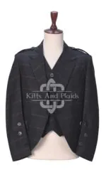 Charcoal Gray Plaid Tweed Jacket