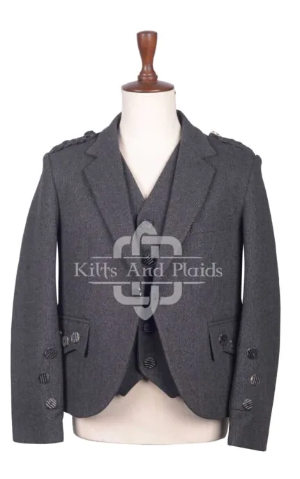 Charcoal Gray Tweed Argyll Jacket