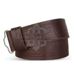 Endless Celtic Knots and Circle Embossed Brown Kilt Belt