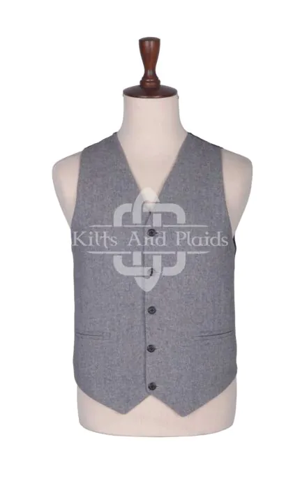 Gray Wool 5-Button Waistcoat