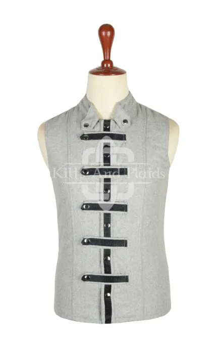 Gray Wool Punk Rock Waistcoat