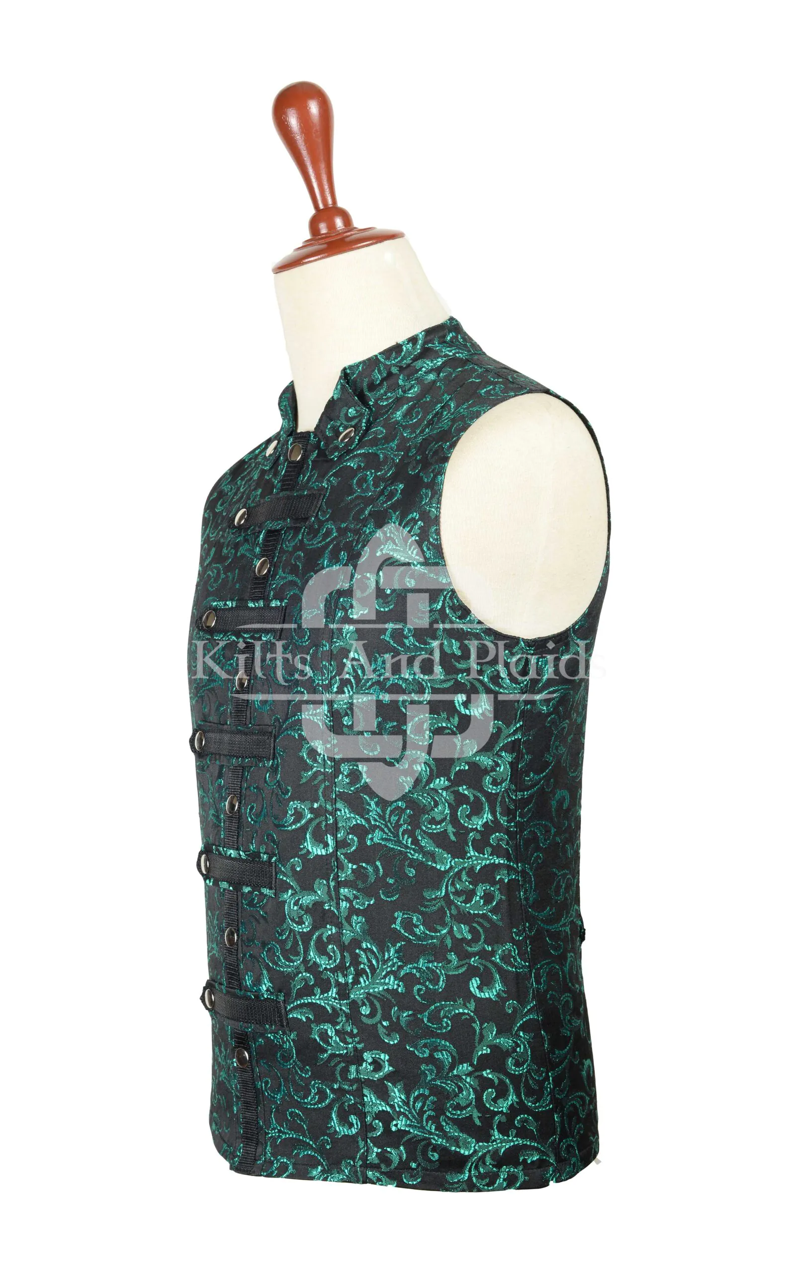 Green Brocade Gothic Vest