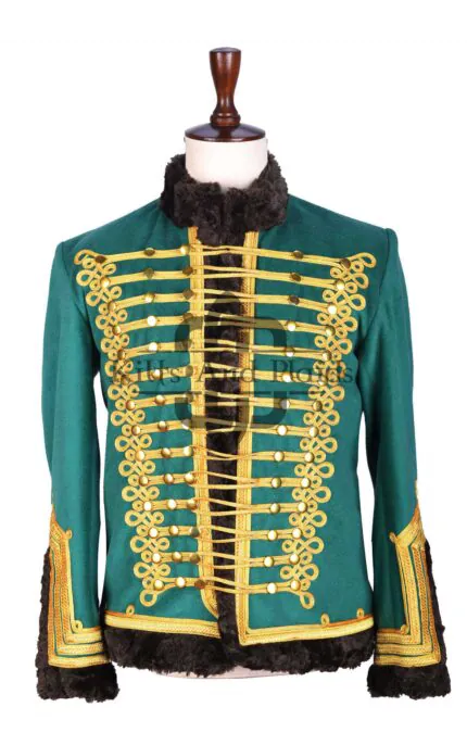 Green Gold Military Doublet Jacket
