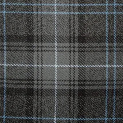 Highland Granite Blue Tartan Fabric