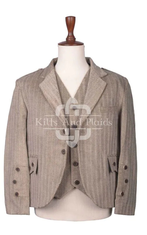 Khaki Sand Tweed Argyll Jacket