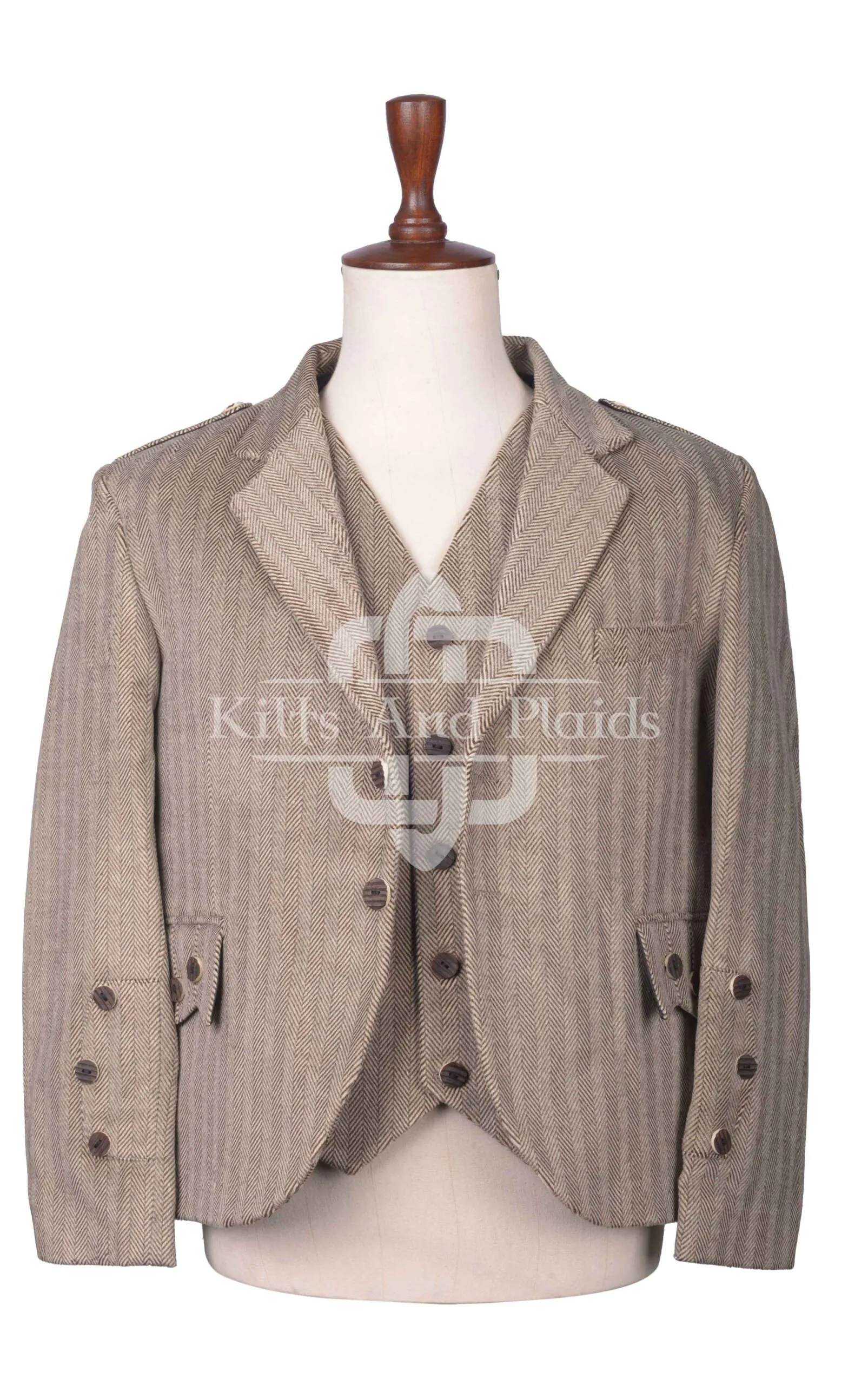 Khaki Sand Tweed Argyll Jacket Khaki Sand Tweed Argyll Jacket